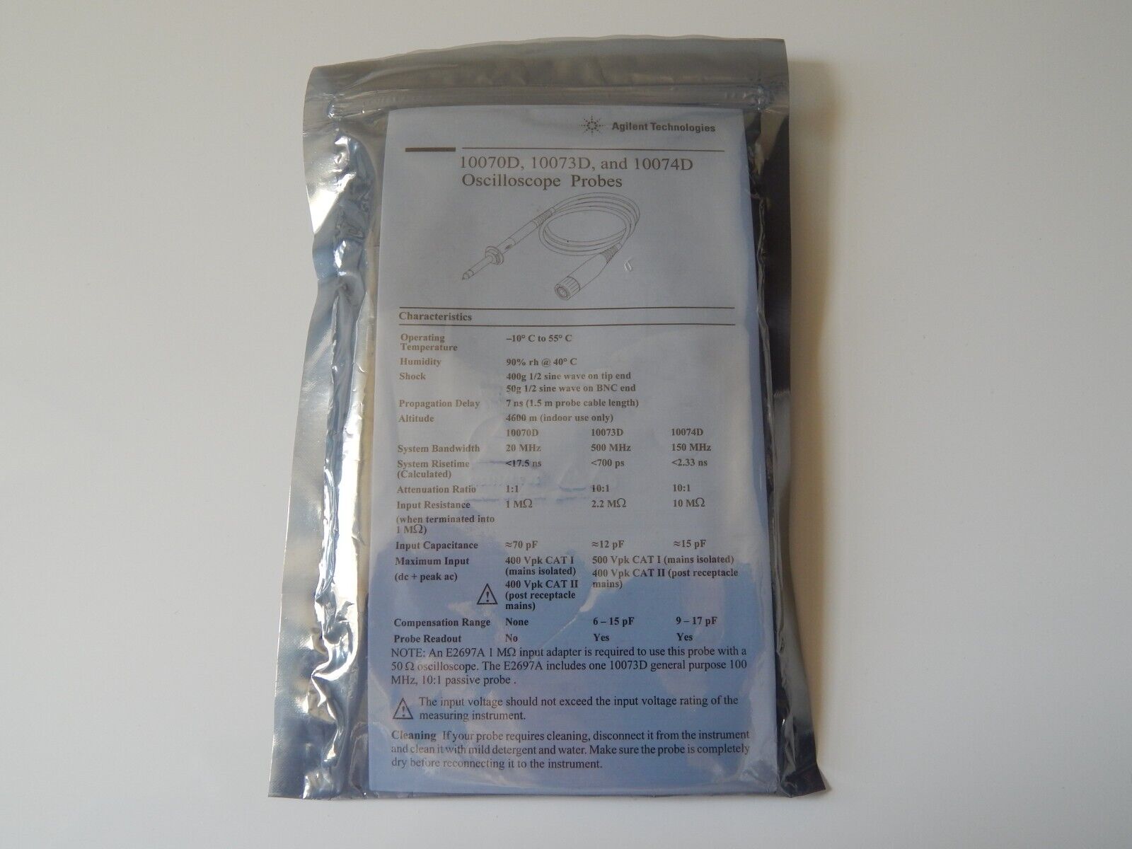 Agilent Keysight 10073D 500MHz Passive Probe, brand new, 6 in stock Agilent Keysight 10073D 500MHz Passive Probe, brand new, 6 in stock